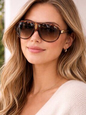 Carrera Tortoiseshell Aviator Sunglasses + Original Soft Case